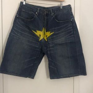 bape denim shorts